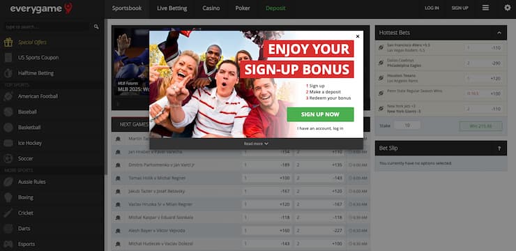 A screenshot of Everygame, one of the best esports betting sites for COD.